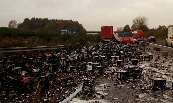 Krombacher op de autobaan